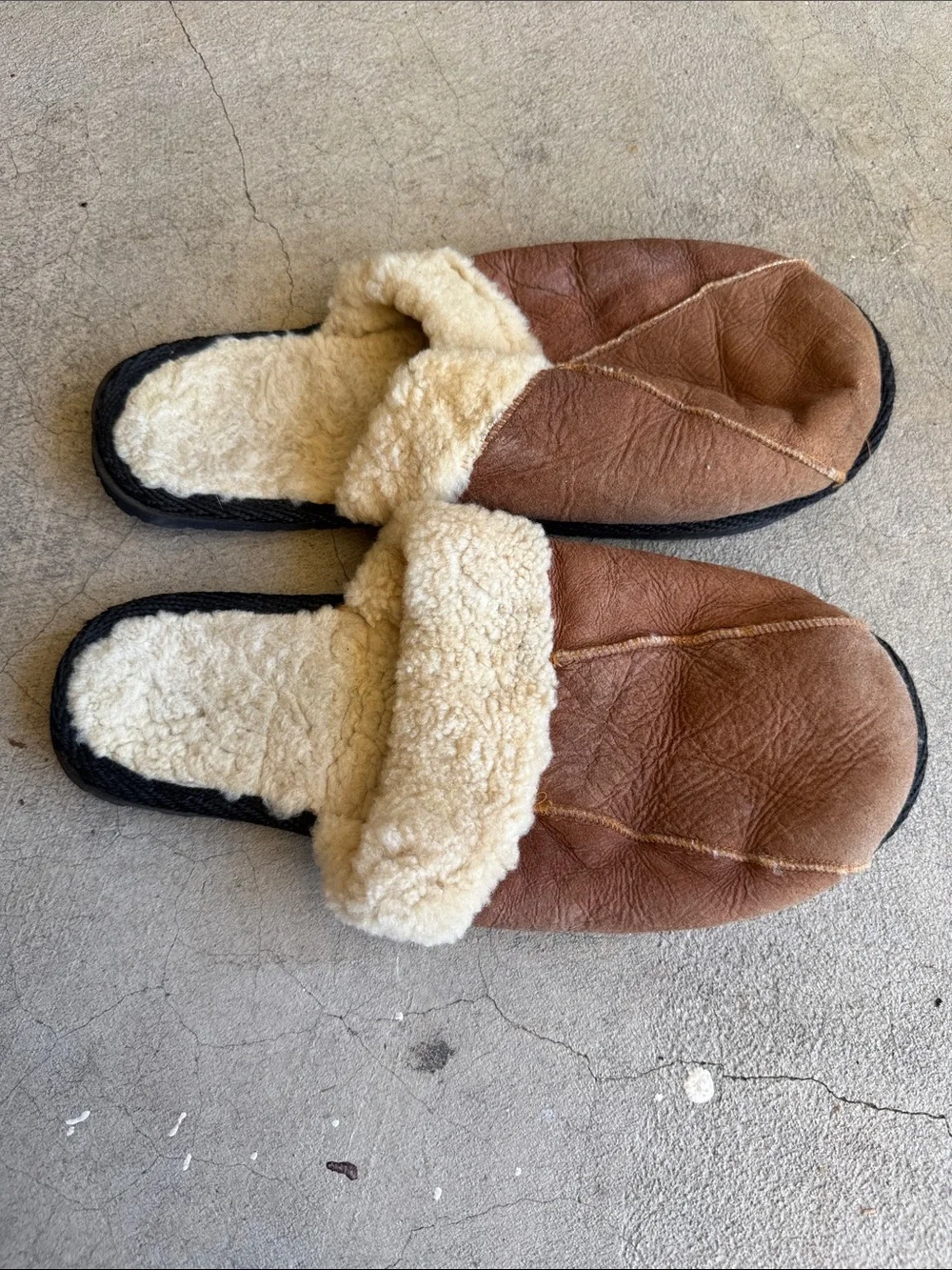 Real Shearling Slip-On Slippers